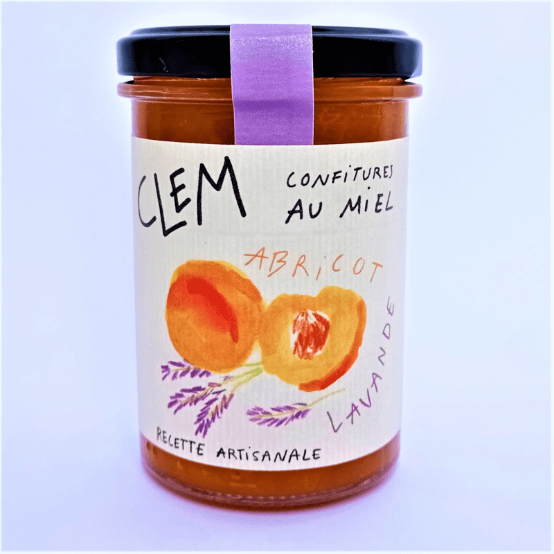 Confiture artisanale au miel à l'Abricot et à la Lavande