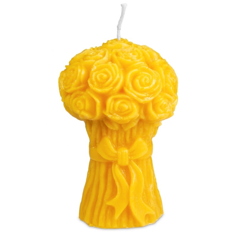 Bougie Rose en cire d’abeille – artisanale & solaire main image 1