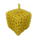 Bougie en cire d'abeille en forme de cube avec des alveoles Tresors de la Ruche