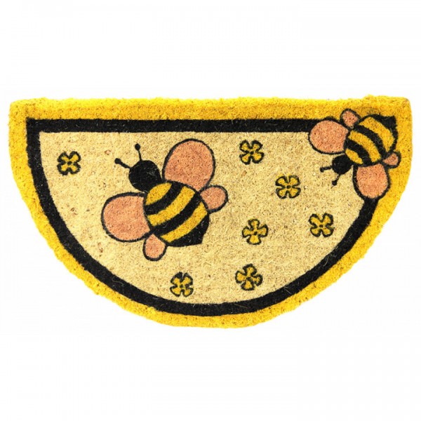 paillason tapis d'entrée avec motif abeilles et fleurs chez Tresors de la Ruche