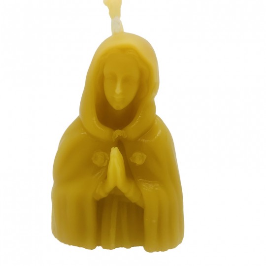 Bougie 100% en cire d'abeille Buste de la Vierge Marie en prière chez Tresors de la Ruche vue1