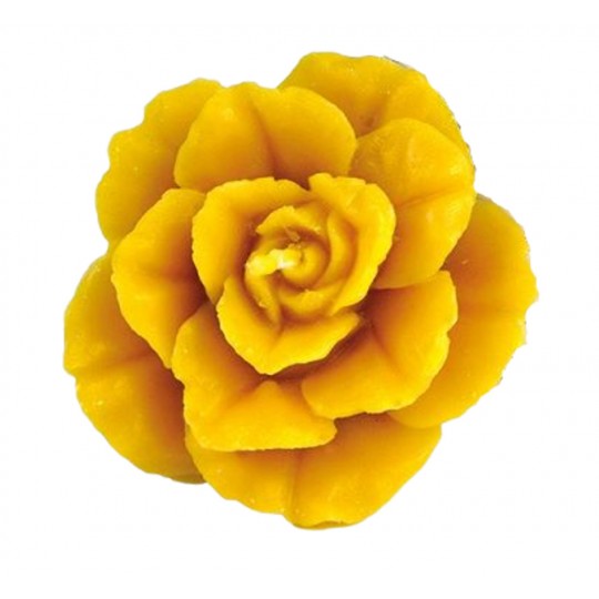 Bougie 100% cire d'abeille en forme de rose chez Tresors de la Ruche