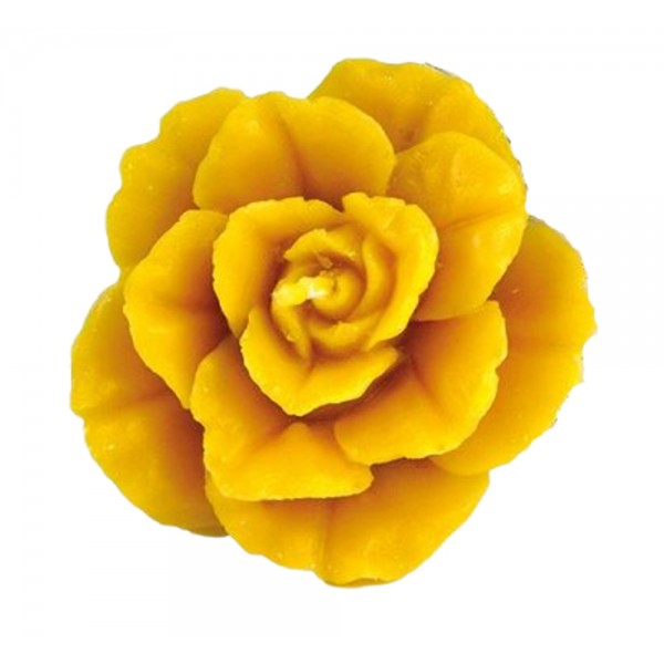 Bougie 100% cire d'abeille en forme de rose chez Tresors de la Ruche