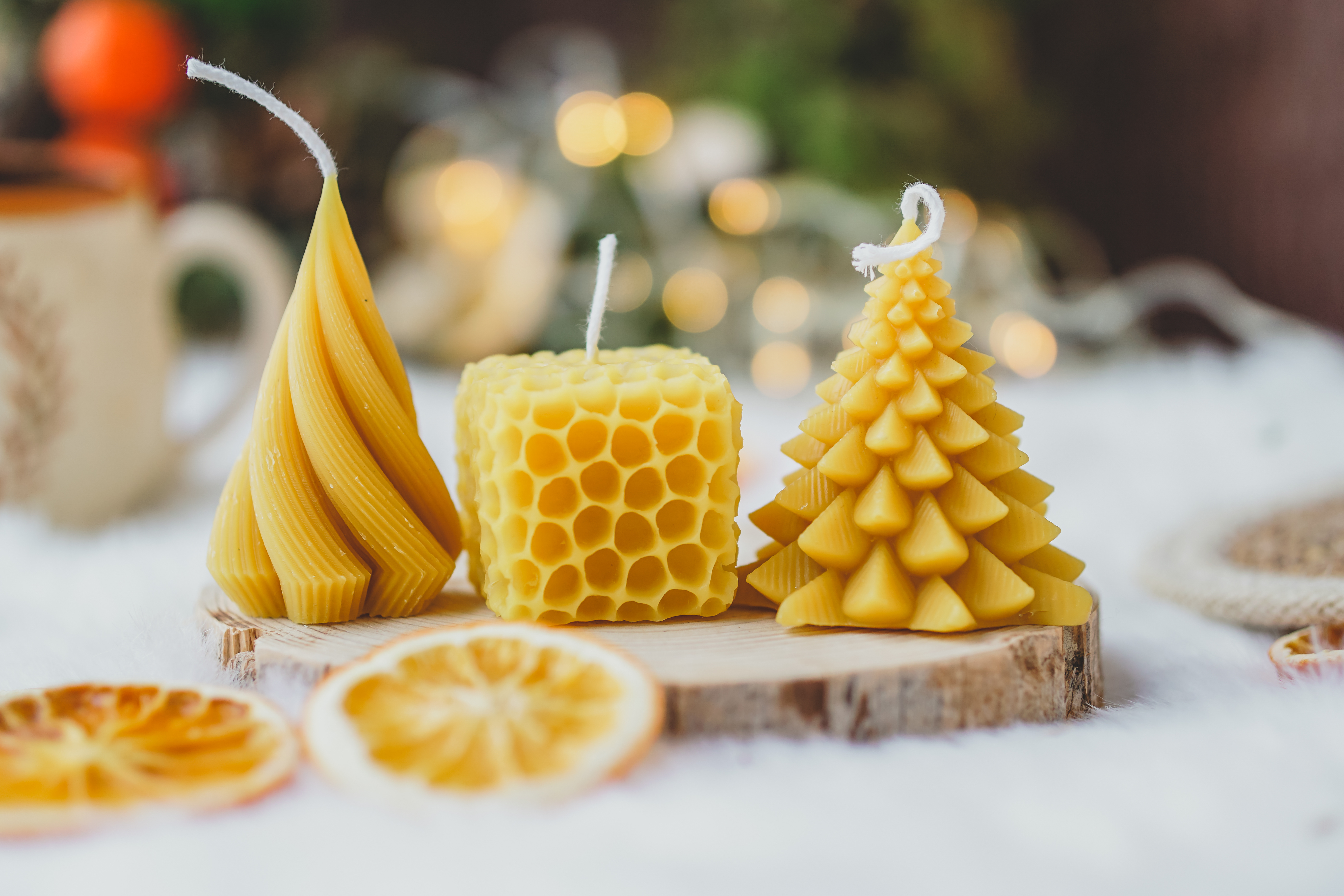 idée cadeaux - artisanat bougies de Noël Trésors de la Ruche Sud France