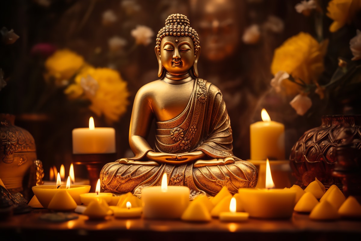 rite bouddhiste bougie spirituelle
