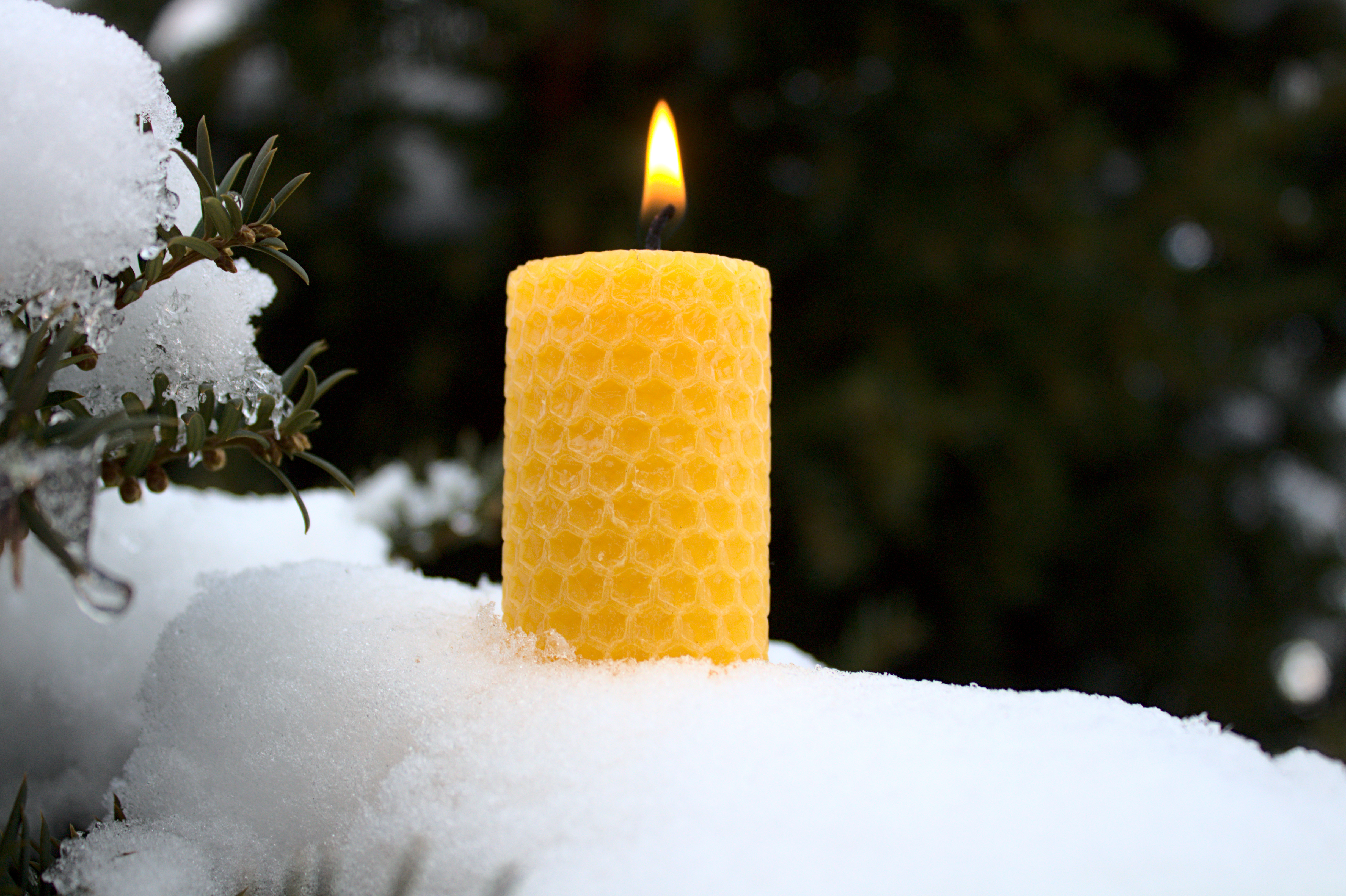 bougie artisanale en cire gaufrée - cire d'abeille